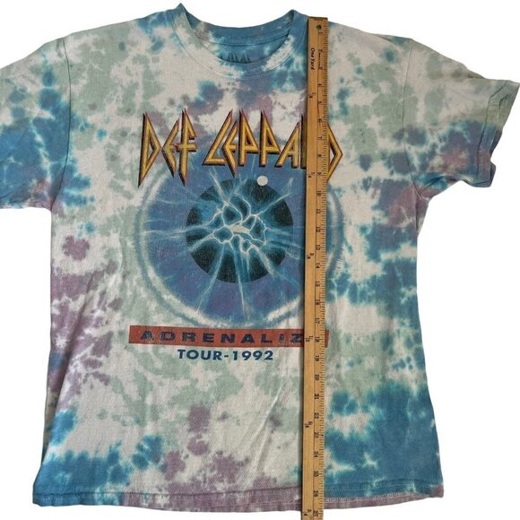 Def Leppard Adrenalize Tour Graphic T Shirt Medium Blue Tie Dye Rock Band 2021 - Picture 10 of 10